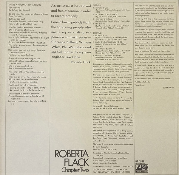 Roberta Flack : Chapter Two (LP, Album, RP, RI )