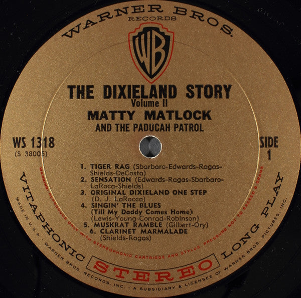 Matty Matlock And The Paducah Patrol : The Dixieland Story Vol. 2 (LP, Album)