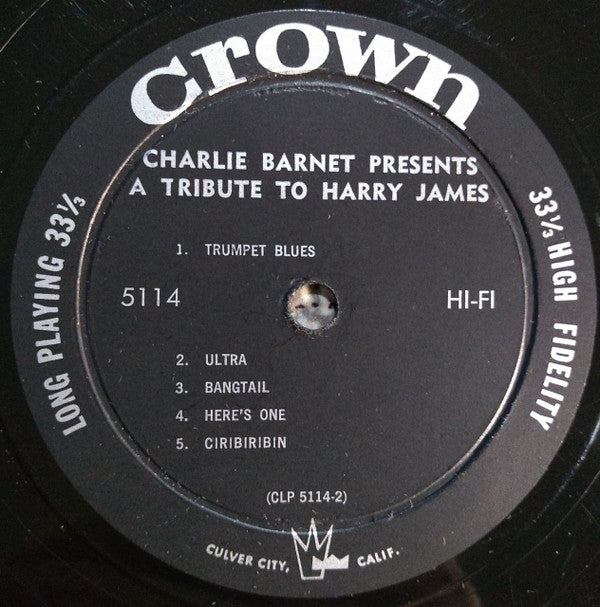 Charlie Barnet : A Tribute To Harry James (LP, Album, Mono)