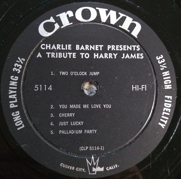 Charlie Barnet : A Tribute To Harry James (LP, Album, Mono)