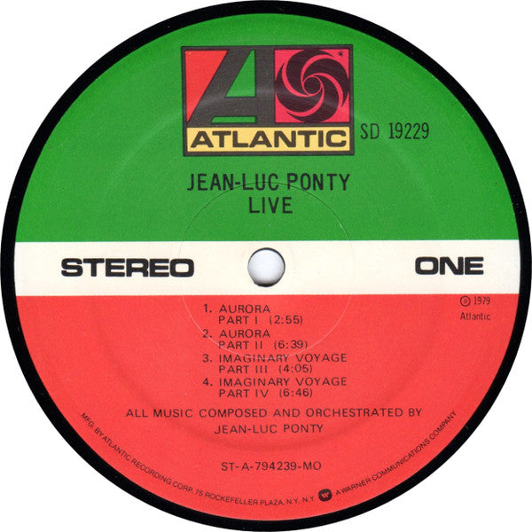 Jean-Luc Ponty : Live (LP, Album, MO)