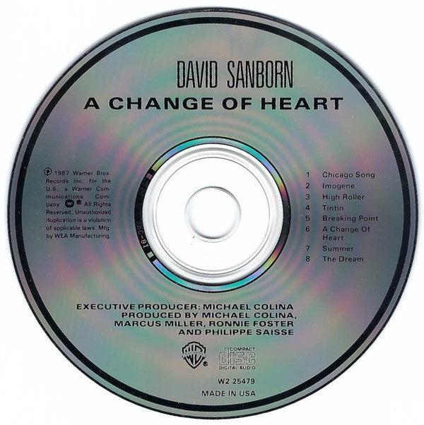 David Sanborn : A Change Of Heart (CD, Club)