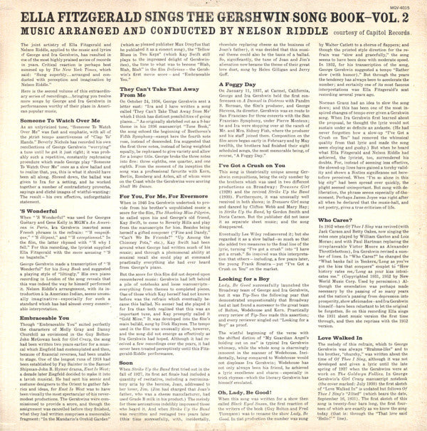 Ella Fitzgerald : Ella Fitzgerald Sings The Gershwin Song Book Vol. 2 (LP, Album, Mono)