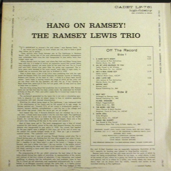 The Ramsey Lewis Trio : Hang On Ramsey! (LP, Album)