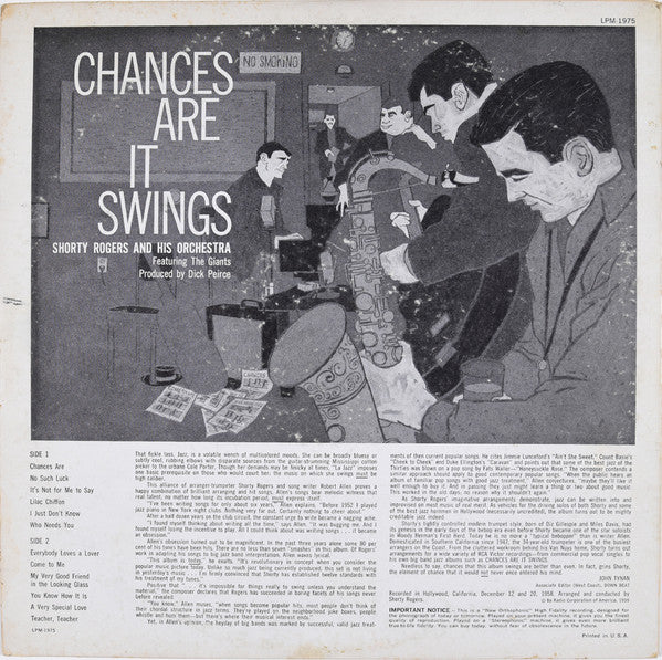 Shorty Rogers And His Orchestra : Chances Are It Swings (LP, Album, Mono)