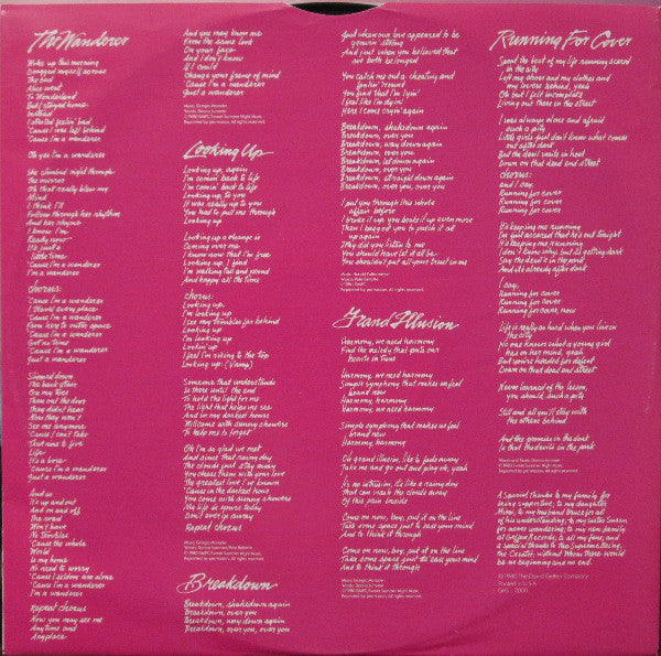 Donna Summer : The Wanderer (LP, Album, Win)