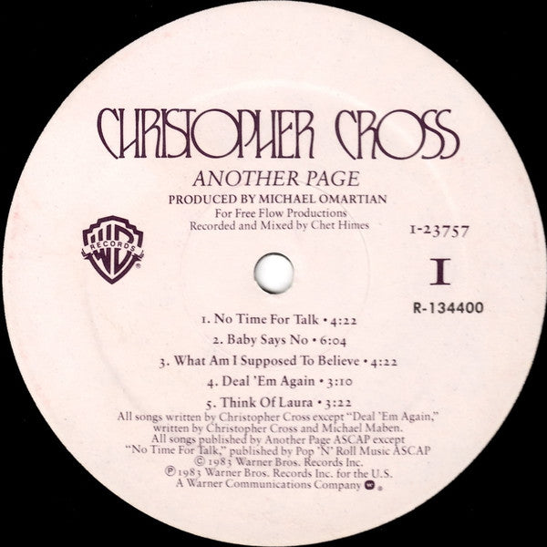 Christopher Cross : Another Page (LP, Album, Club)