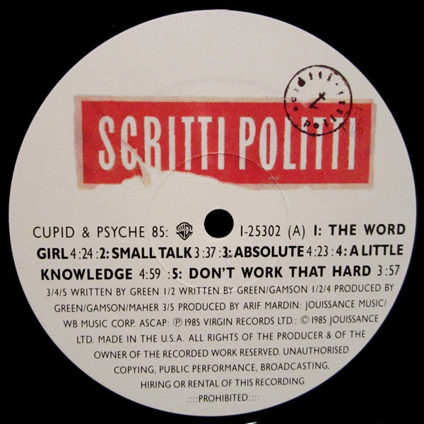 Buy Scritti Politti : Cupid & Psyche 85 (LP, Album) Online