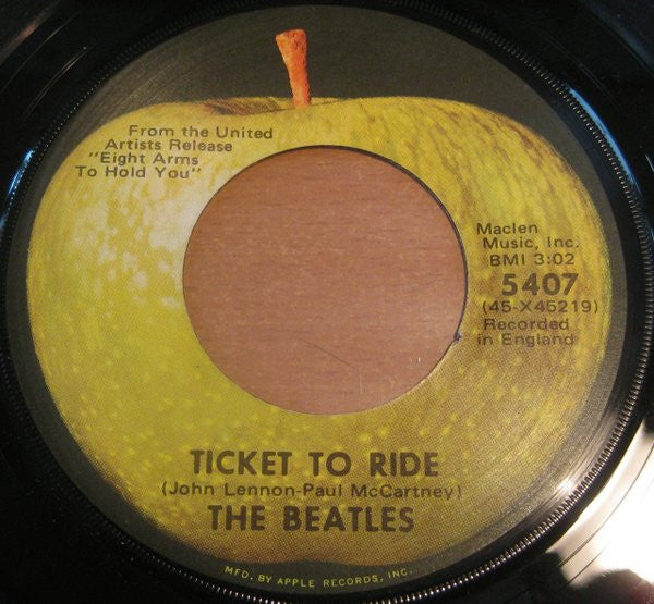 The Beatles : Ticket To Ride (7", Single, Mono, RE, Los)