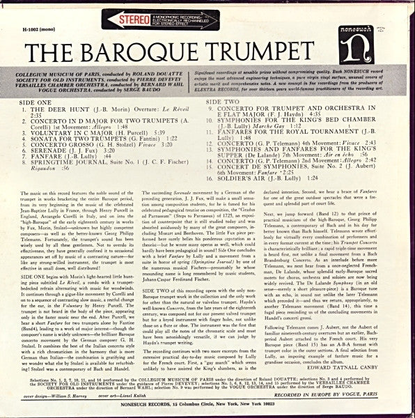 Various : The Baroque Trumpet (LP, Comp)