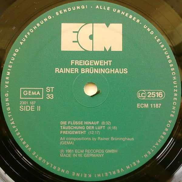 Rainer Brüninghaus : Freigeweht (LP, Album)