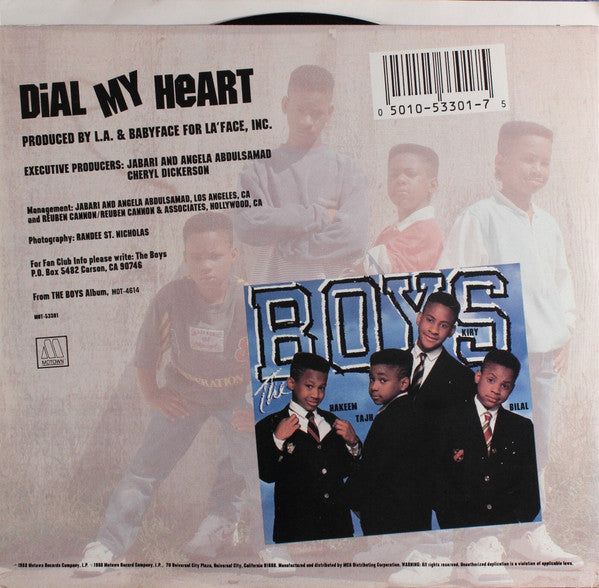 The Boys : Dial My Heart (7", Single, Glo)