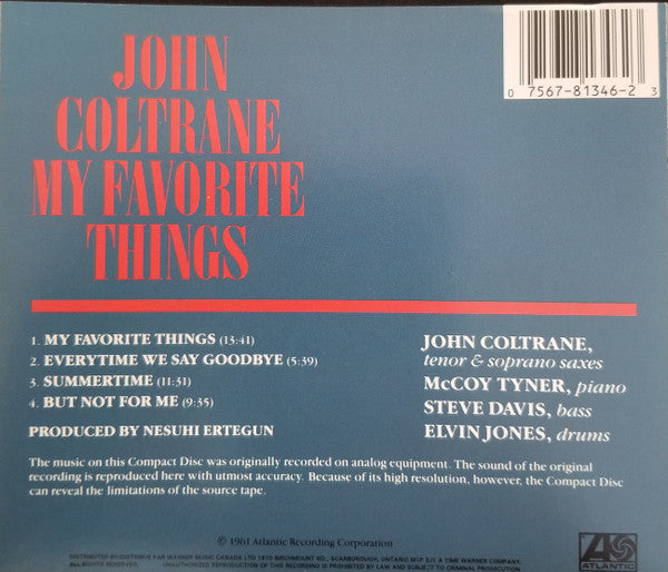 John Coltrane : My Favorite Things (CD, Album, RE)