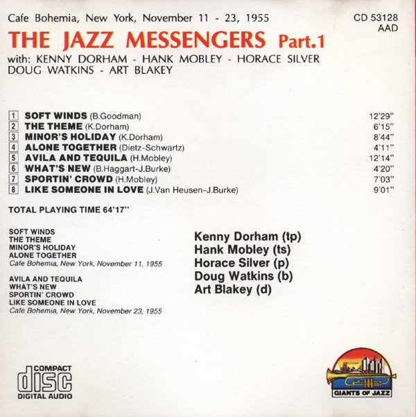 The Jazz Messengers* : Cafe Bohemia, 1955 - Part. 1 (CD, Comp)