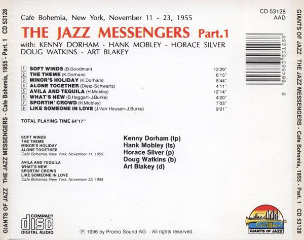 The Jazz Messengers* : Cafe Bohemia, 1955 - Part. 1 (CD, Comp)