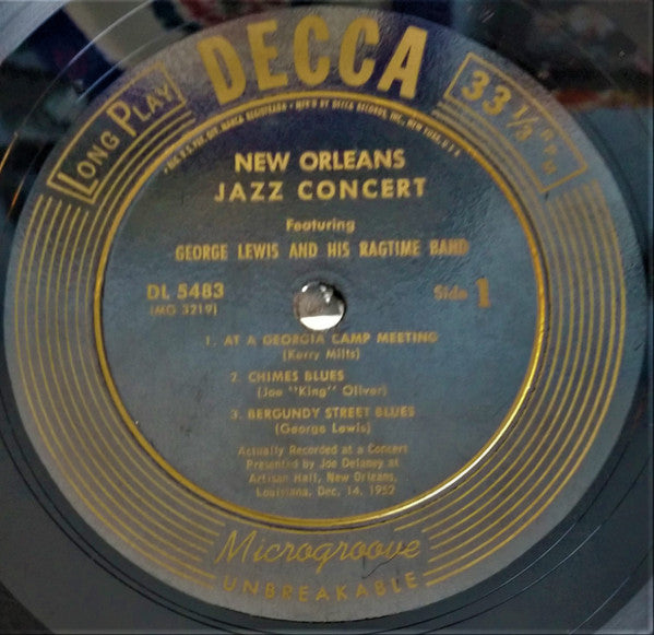 George Lewis' Ragtime Band And Freddie Kohlman And His Band : New Orleans Jazz Concert (10", Album)