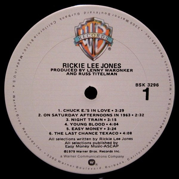 Rickie Lee Jones : Rickie Lee Jones (LP, Album, Club, CRC)