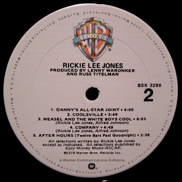 Rickie Lee Jones : Rickie Lee Jones (LP, Album, Club, CRC)