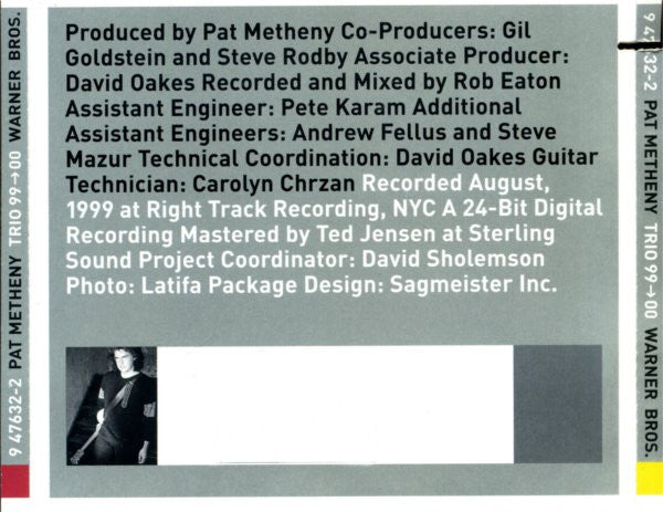 Pat Metheny : Trio 99→00 (CD, Album)