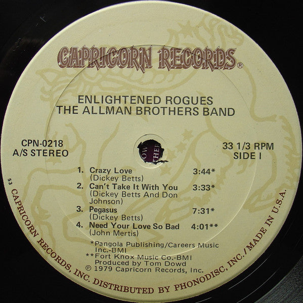 The Allman Brothers Band : Enlightened Rogues (LP, Album, 53 )