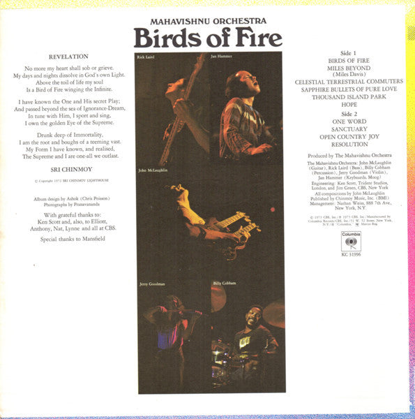 Mahavishnu Orchestra : Birds Of Fire (LP, Album, Ter)