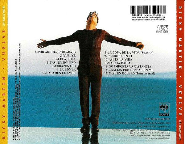 Ricky Martin : Vuelve (CD, Album, Clu)