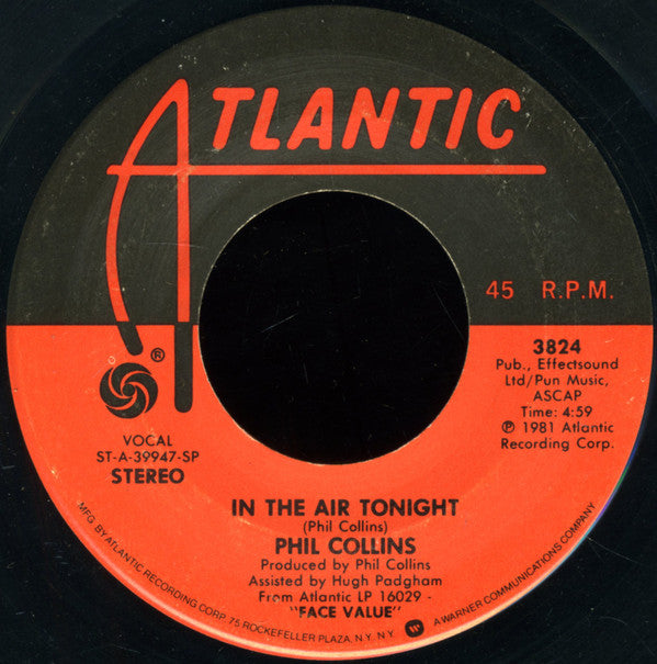 Phil Collins : In The Air Tonight (7", SP )