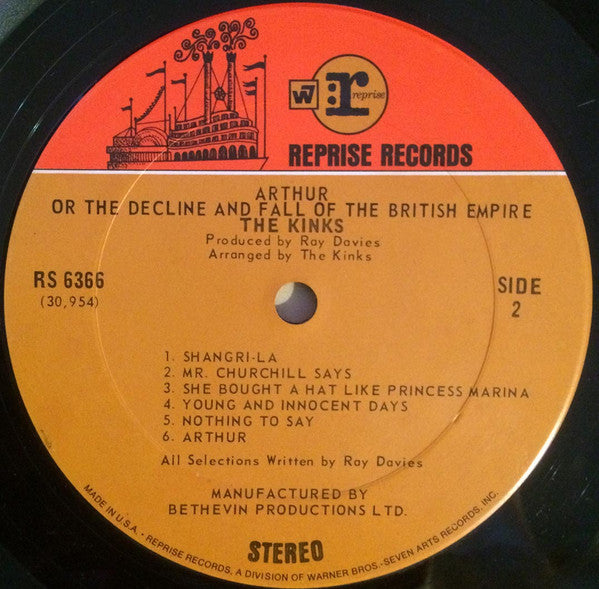 The Kinks : Arthur Or The Decline And Fall Of The British Empire (LP, Album, Pit)