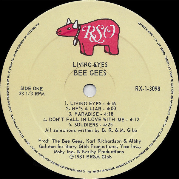 Bee Gees : Living Eyes (LP, Album)