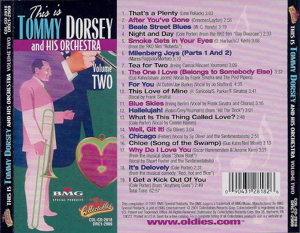 Tommy Dorsey And His Orchestra : This Is Tommy Dorsey And His Orchestra Volume Two (CD, Comp)