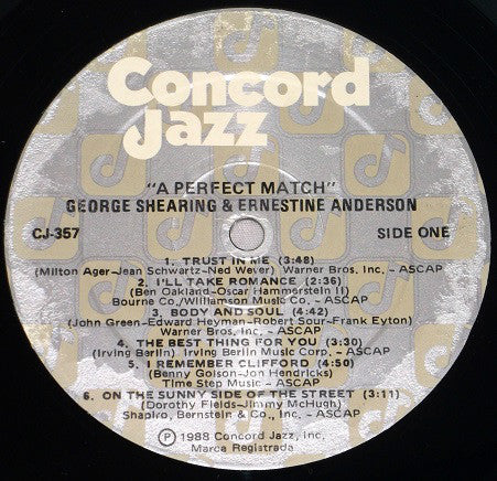 George Shearing & Ernestine Anderson : A Perfect Match (LP, Album)