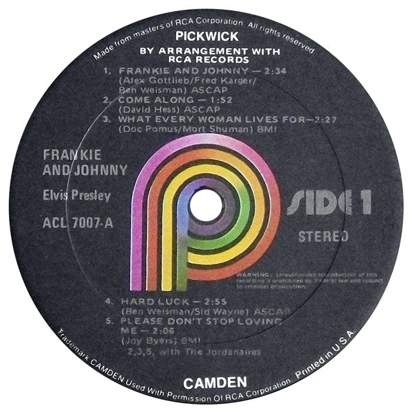 Elvis Presley : Frankie & Johnny (LP, Album, RE)