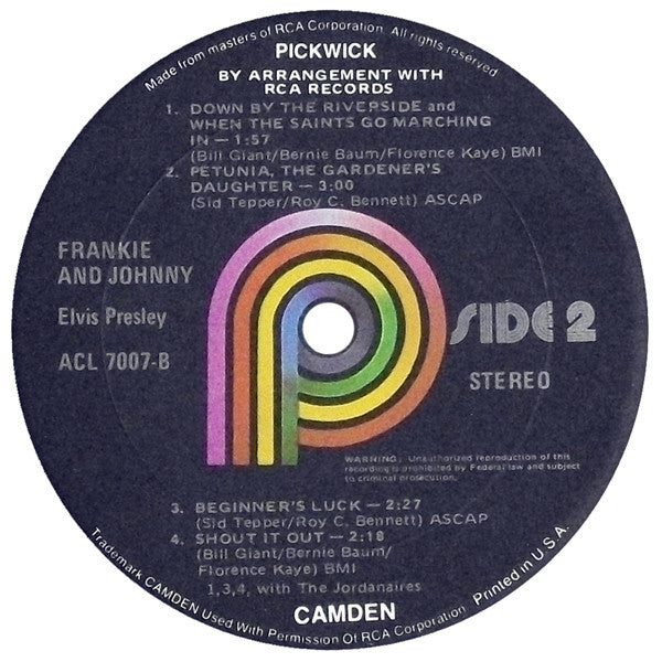 Elvis Presley : Frankie & Johnny (LP, Album, RE)