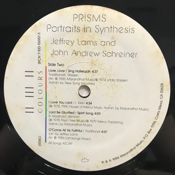 Jeff Lams And John Andrew Schreiner : Prisms (Portraits In Synthesis) (LP, Album)