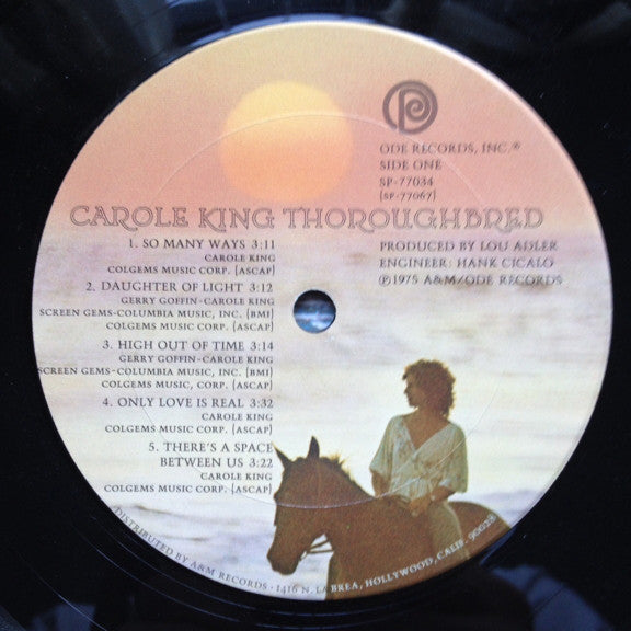 Carole King : Thoroughbred (LP, Album, Pit)