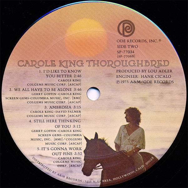 Carole King : Thoroughbred (LP, Album, Pit)