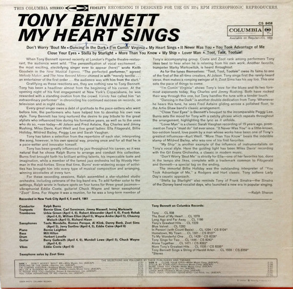 Tony Bennett : My Heart Sings (LP, Album)