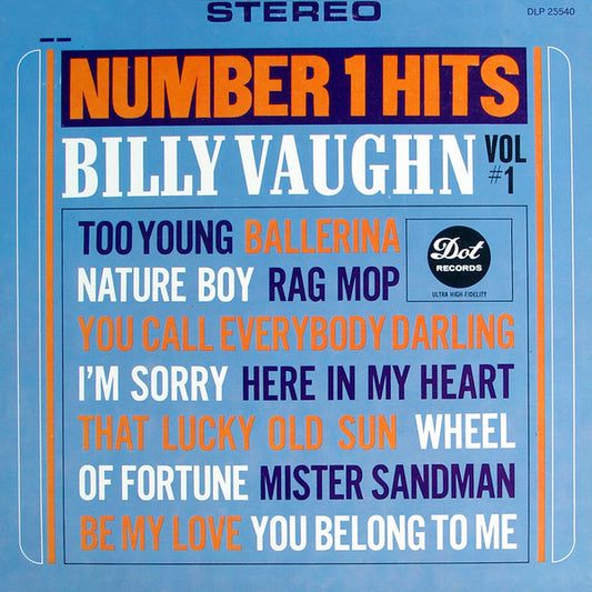 Billy Vaughn : Number 1 Hits, Vol. 1 (LP)