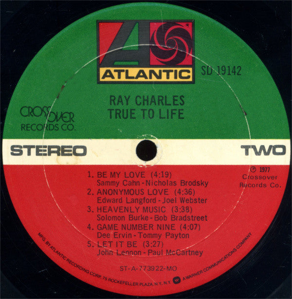 Ray Charles : True To Life (LP, Album, MO )