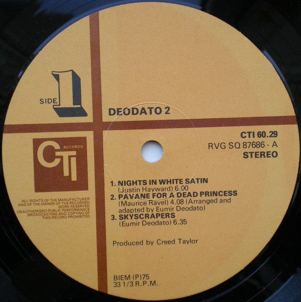 Eumir Deodato : Deodato 2 (LP, Album, Gat)