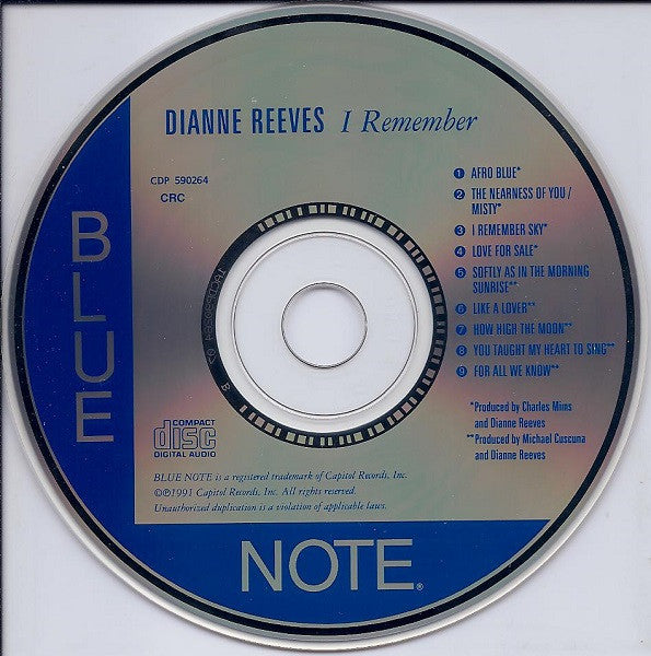 Dianne Reeves : I Remember (CD, Album, Club)