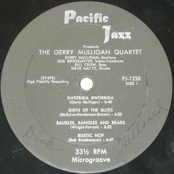 Gerry Mulligan Quartet : Recorded In Boston At Storyville (LP, Album, Mono)