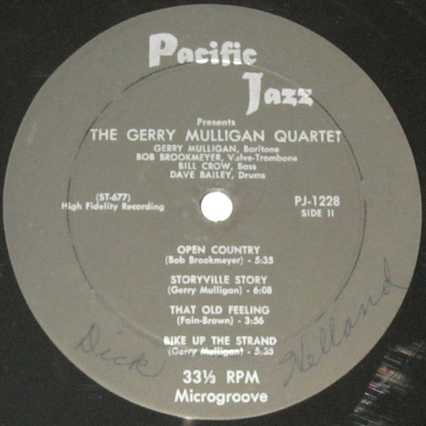 Gerry Mulligan Quartet : Recorded In Boston At Storyville (LP, Album, Mono)