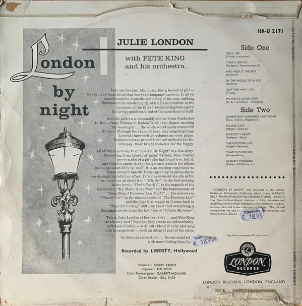 Julie London With Pete King And His Orchestra : London By Night (LP, Album, Mono)