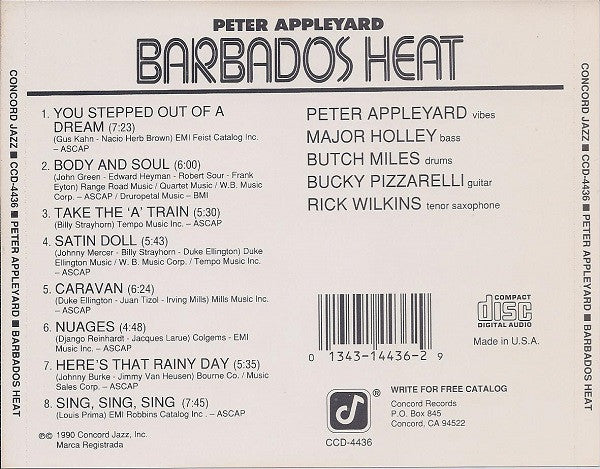 Peter Appleyard : Barbados Heat (CD, Album)