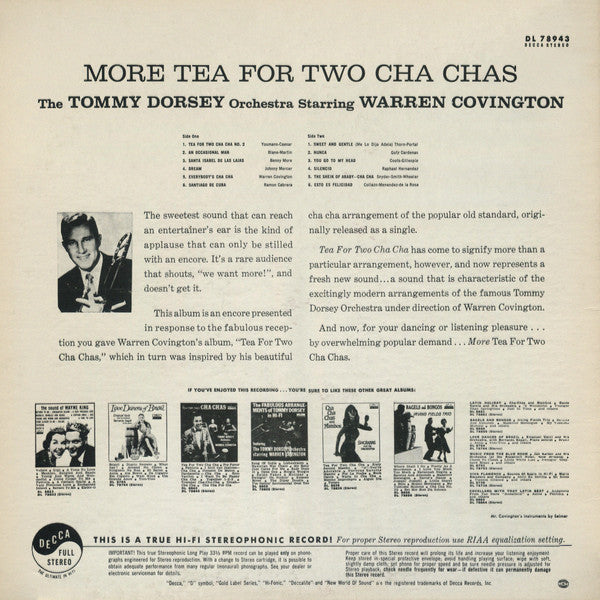 Tommy Dorsey And His Orchestra Starring Warren Covington : More Tea For Two Cha Chas (LP, Album)