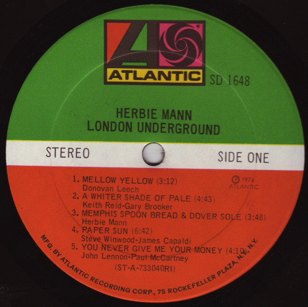 Herbie Mann : London Underground (LP, Album, RI)