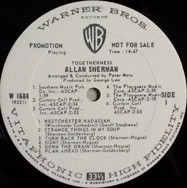 Allan Sherman : Togetherness (LP, Album, Mono, Promo)