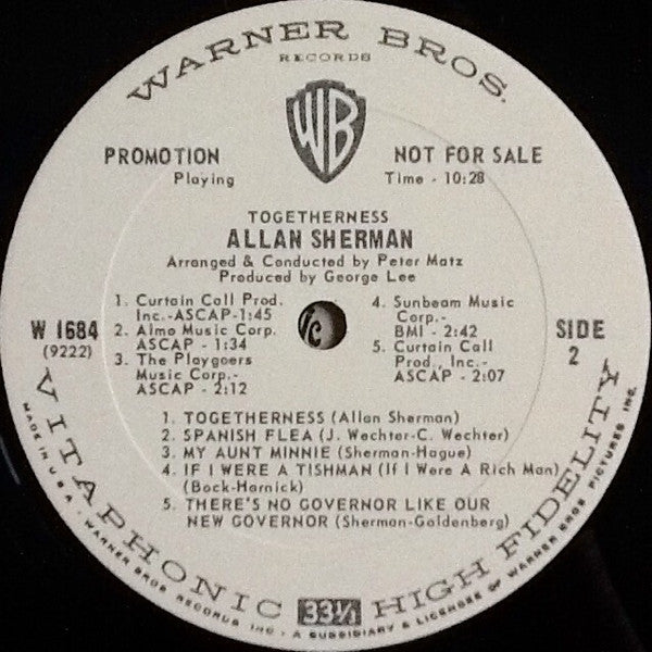 Allan Sherman : Togetherness (LP, Album, Mono, Promo)