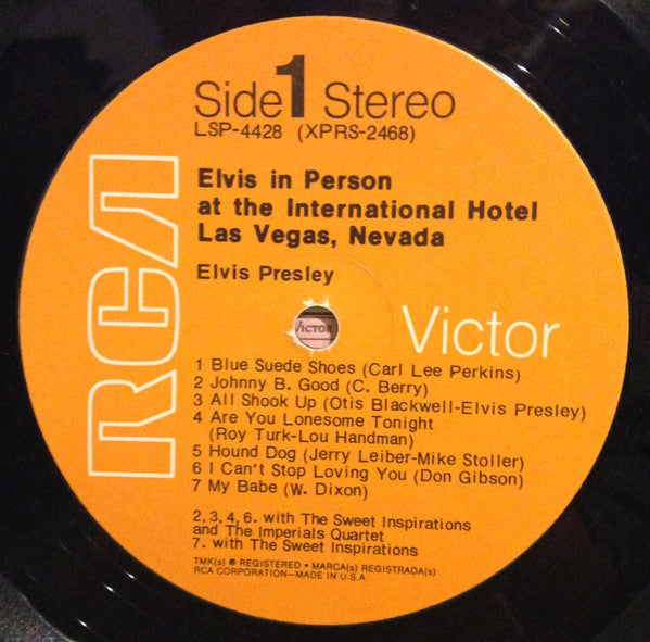 Elvis Presley : Elvis In Person At The International Hotel Las Vegas, Nevada (LP, Album)